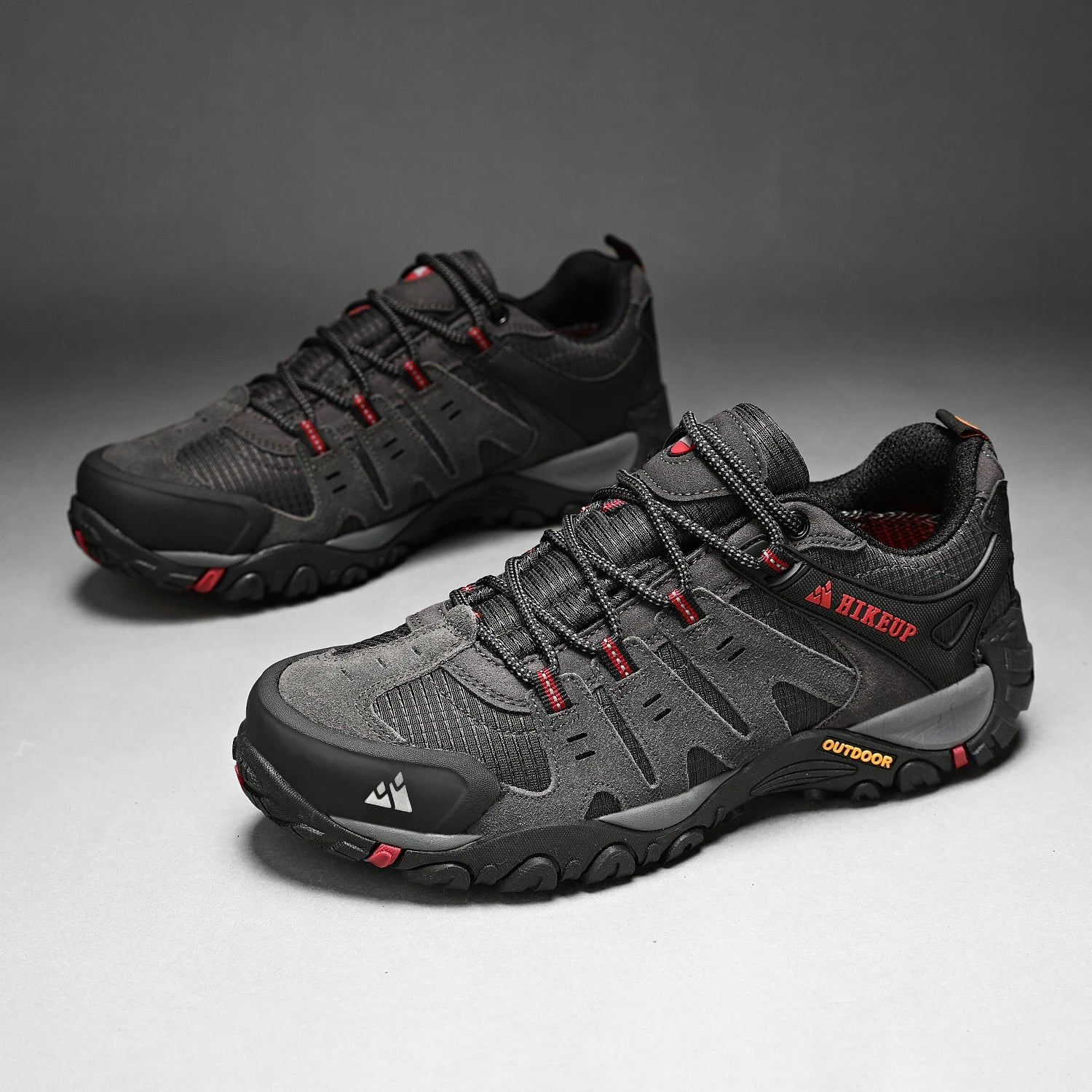 HIKEUP Men's Suede Leather Hiking Shoes – Outdoor Trekking